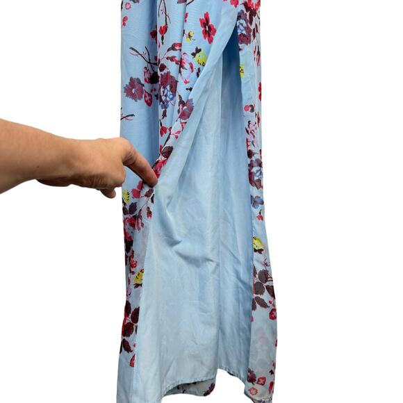 Princess Vera Wang Juniors Blue Floral Double Slit Strappy Maxi Dress - Picture 7 of 11